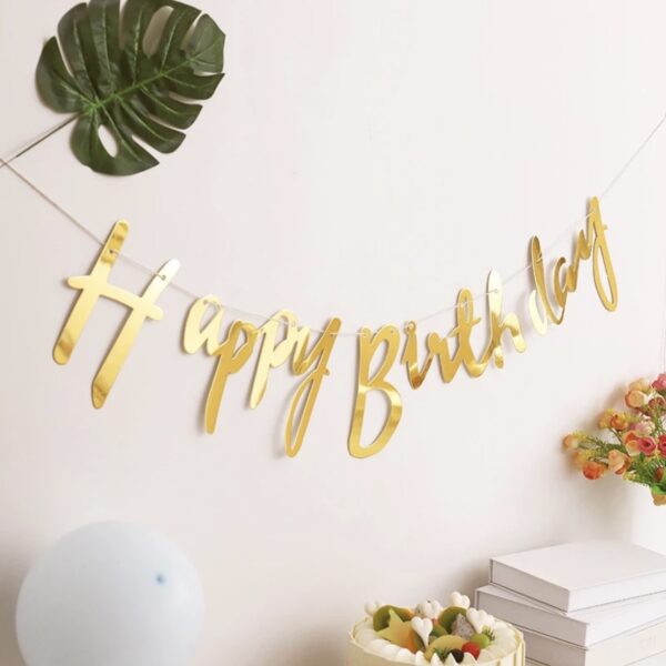 Dây chữ Happy Birthday ép kim