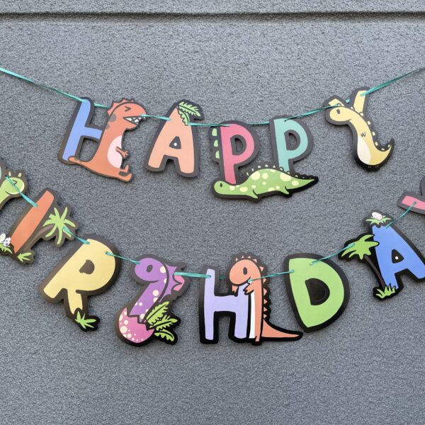 Dây chữ Happy Birthday khủng long