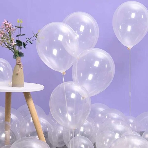 Bong bóng trắng trong suốt size 12inch túi 100 quả